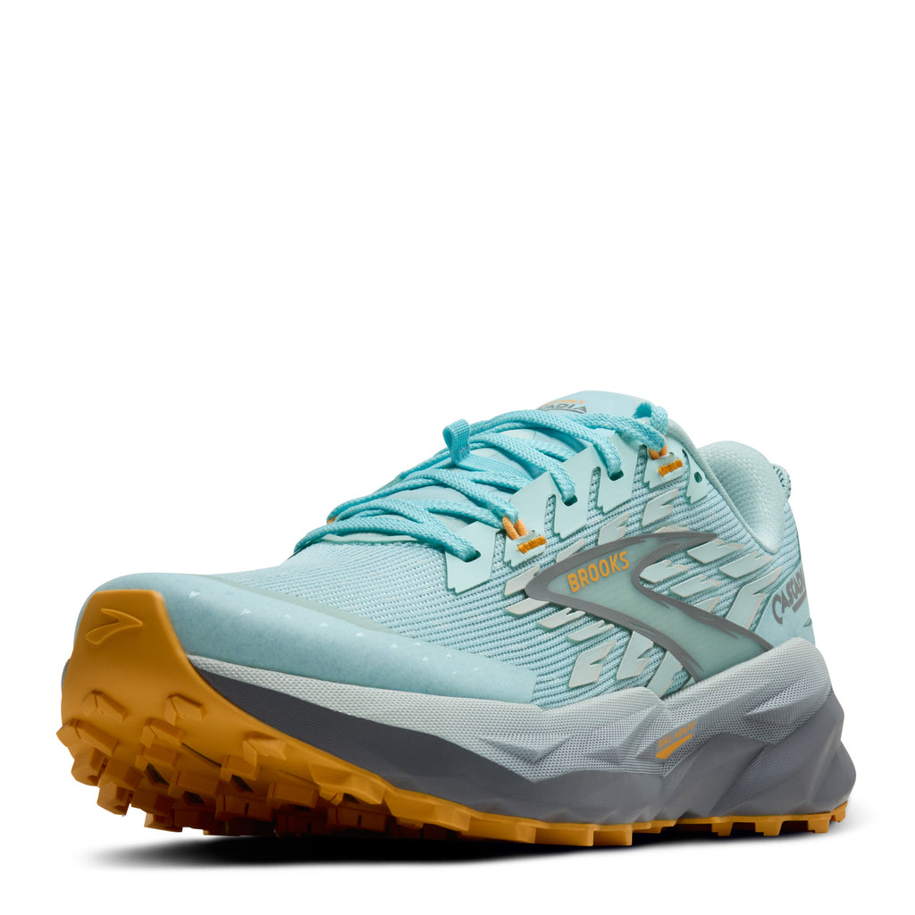 Women's Brooks Cascadia 19 Trail Running Shoe CLEARWATER/PRIMER GREY/APRICOT 120446 1B 437