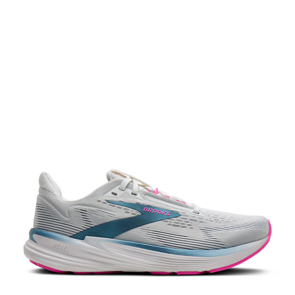 Women's Brooks Revel 8 Running Shoe WHITE MOONLIGHT PINK 120456 1B 132