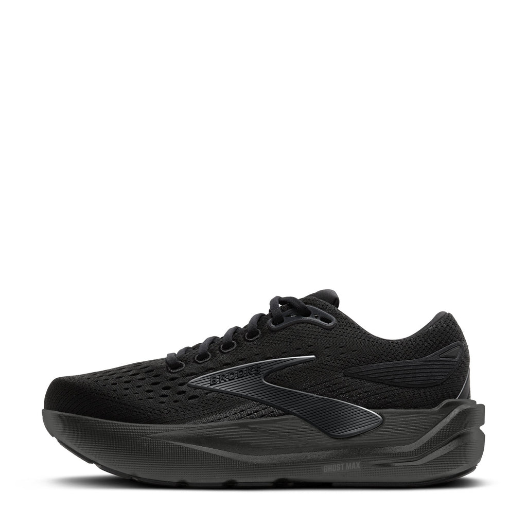 Women's Brooks Ghost Max 3 Running Shoe - Wide Width BLACK/BLACK/EBONY 120457 1D 020