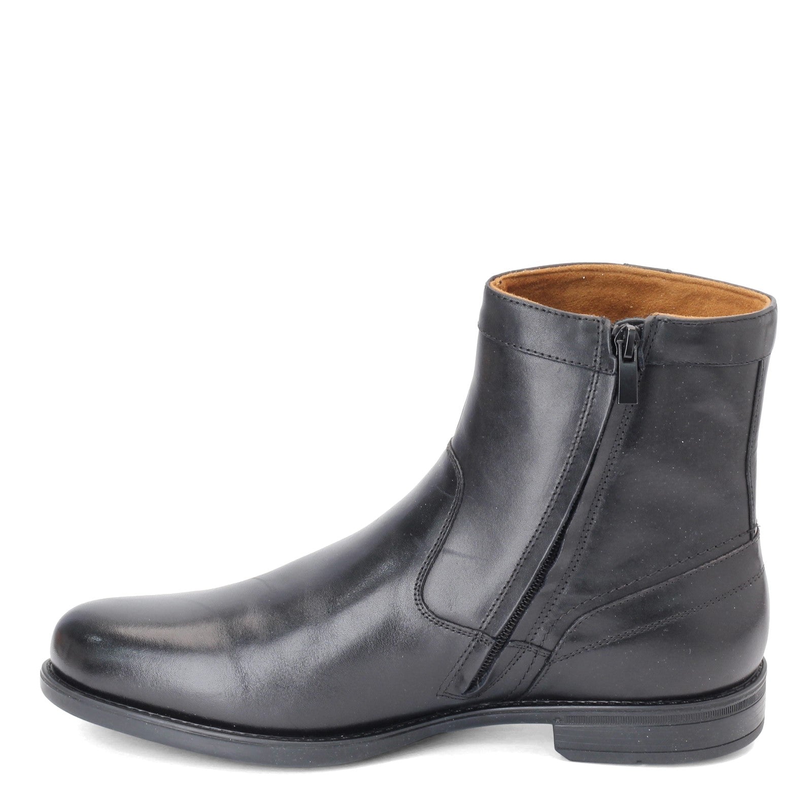 Florsheim Men's Midtown Plain Toe Zip Boot - Brown Leather Dress Boots