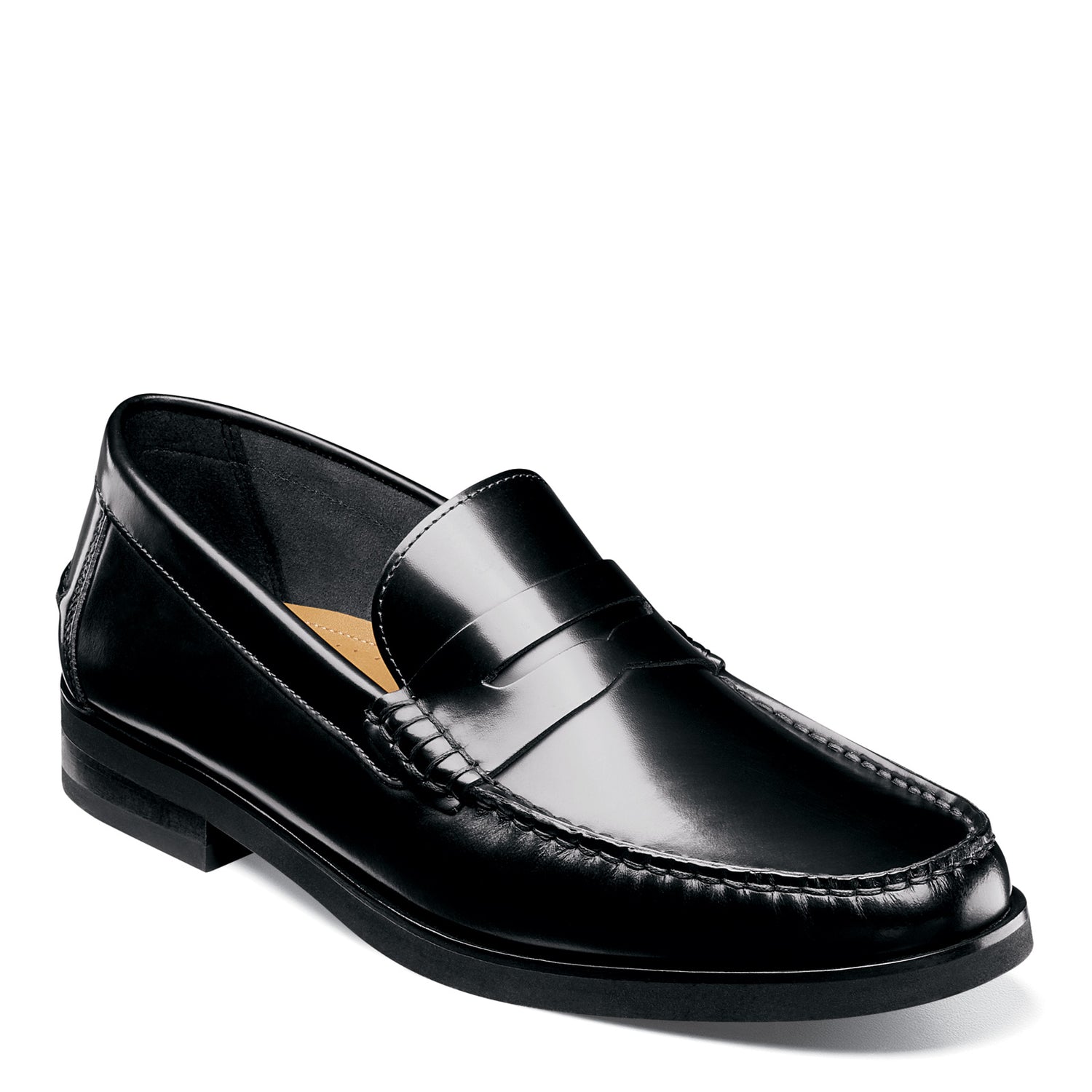 Peltz Shoes  Men's Florsheim Berkley Flex Penny Loafer BLACK SMOOTH 12195-005