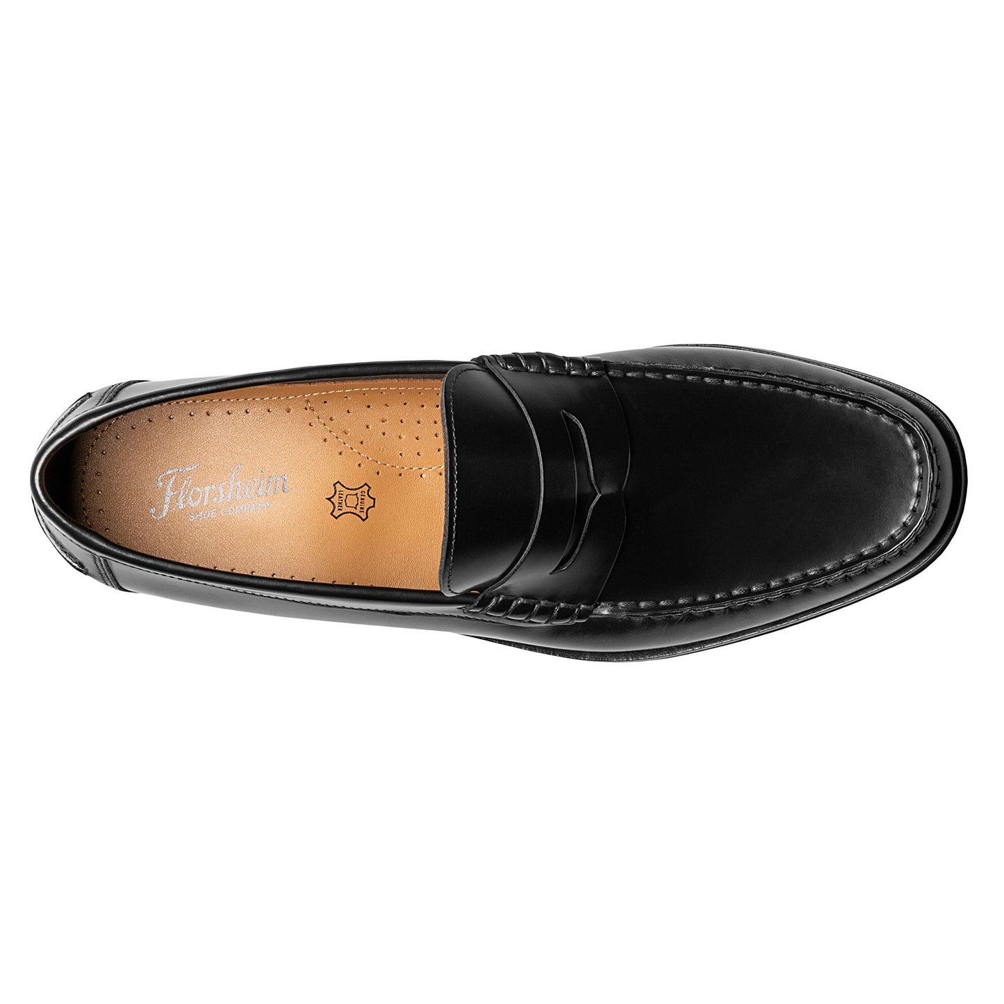 Peltz Shoes  Men's Florsheim Berkley Flex Penny Loafer BLACK SMOOTH 12195-005