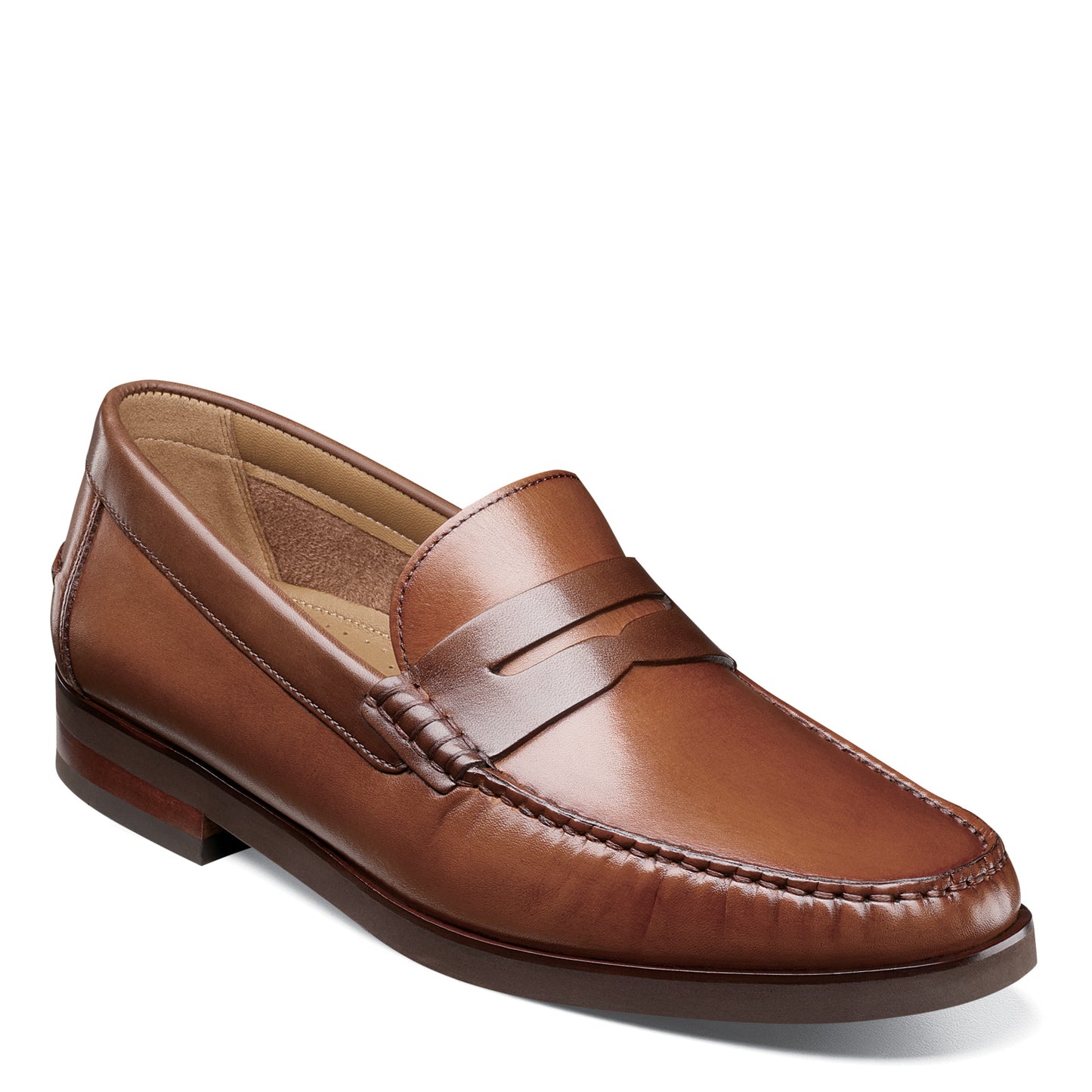 Peltz Shoes  Men's Florsheim Berkley Flex Penny Loafer COGNAC 12195-229