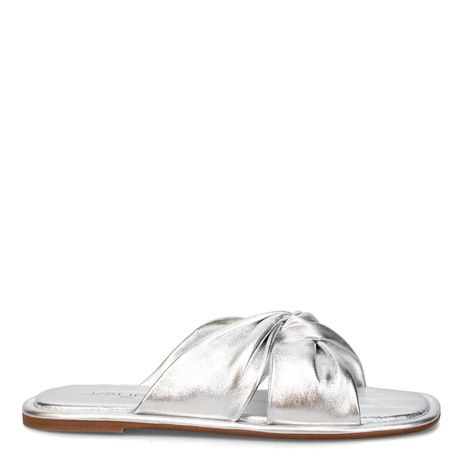 Peltz Shoes  Women's J/Slides Yaya Sandal Silver Leather 121AL1389-SILVE