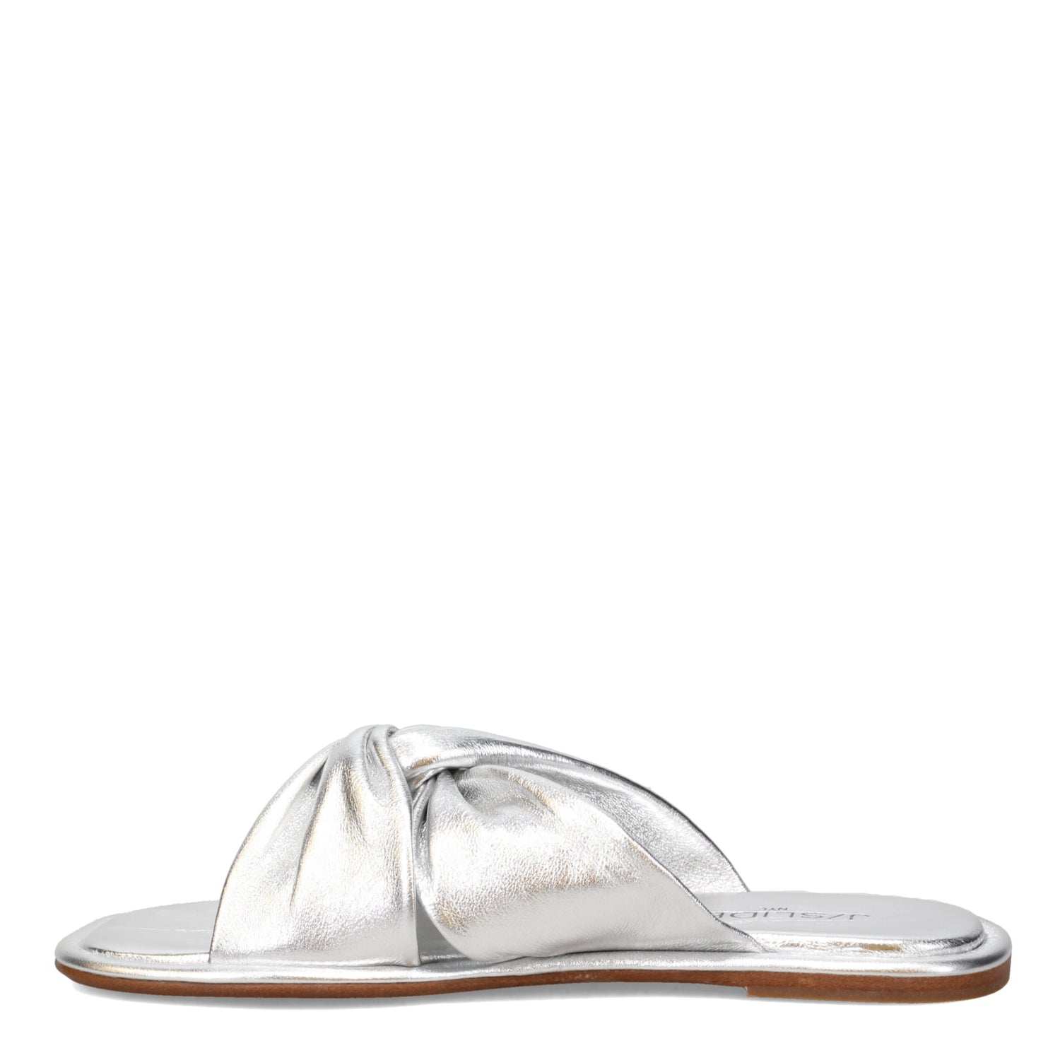 Peltz Shoes  Women's J/Slides Yaya Sandal Silver Leather 121AL1389-SILVE