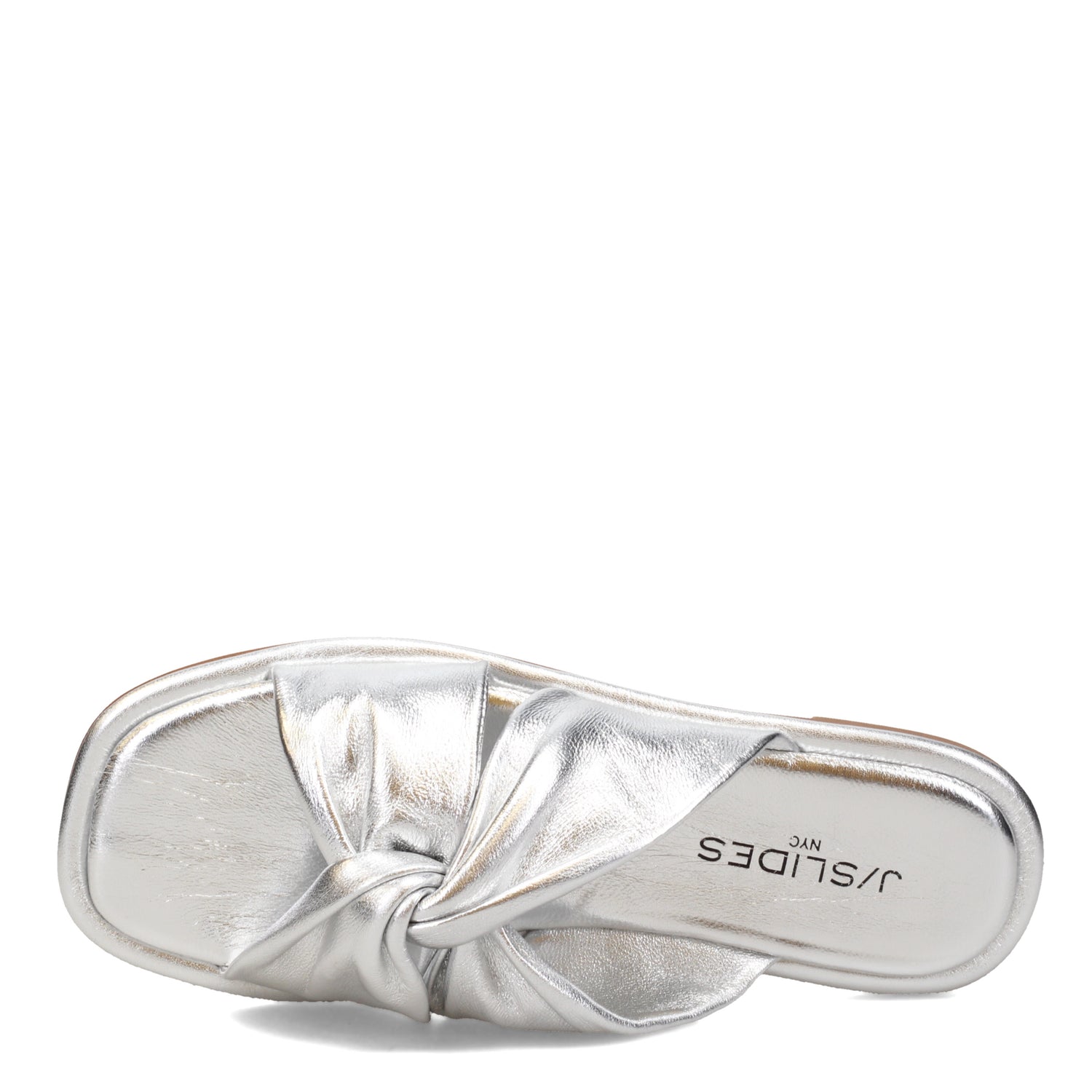 Peltz Shoes  Women's J/Slides Yaya Sandal Silver Leather 121AL1389-SILVE