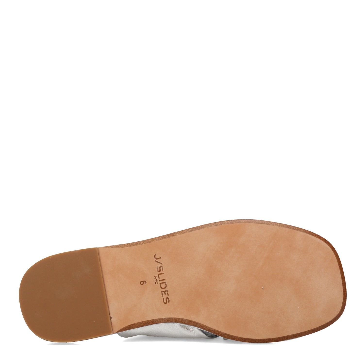 Peltz Shoes  Women's J/Slides Yaya Sandal Silver Leather 121AL1389-SILVE