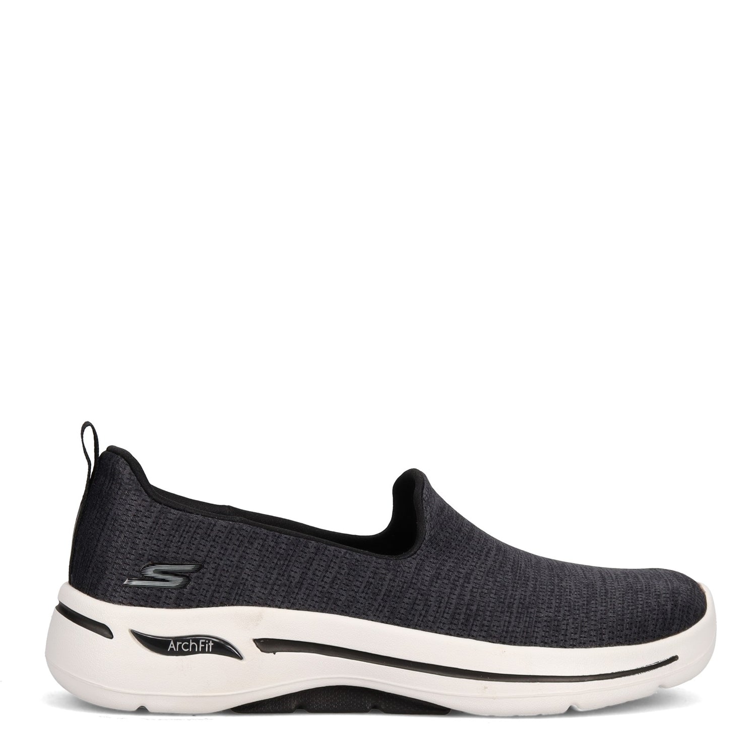 Peltz Shoes  Women's Skechers GOwalk Arch Fit - Grateful Slip-On BLACK / WHITE 124480-BKW