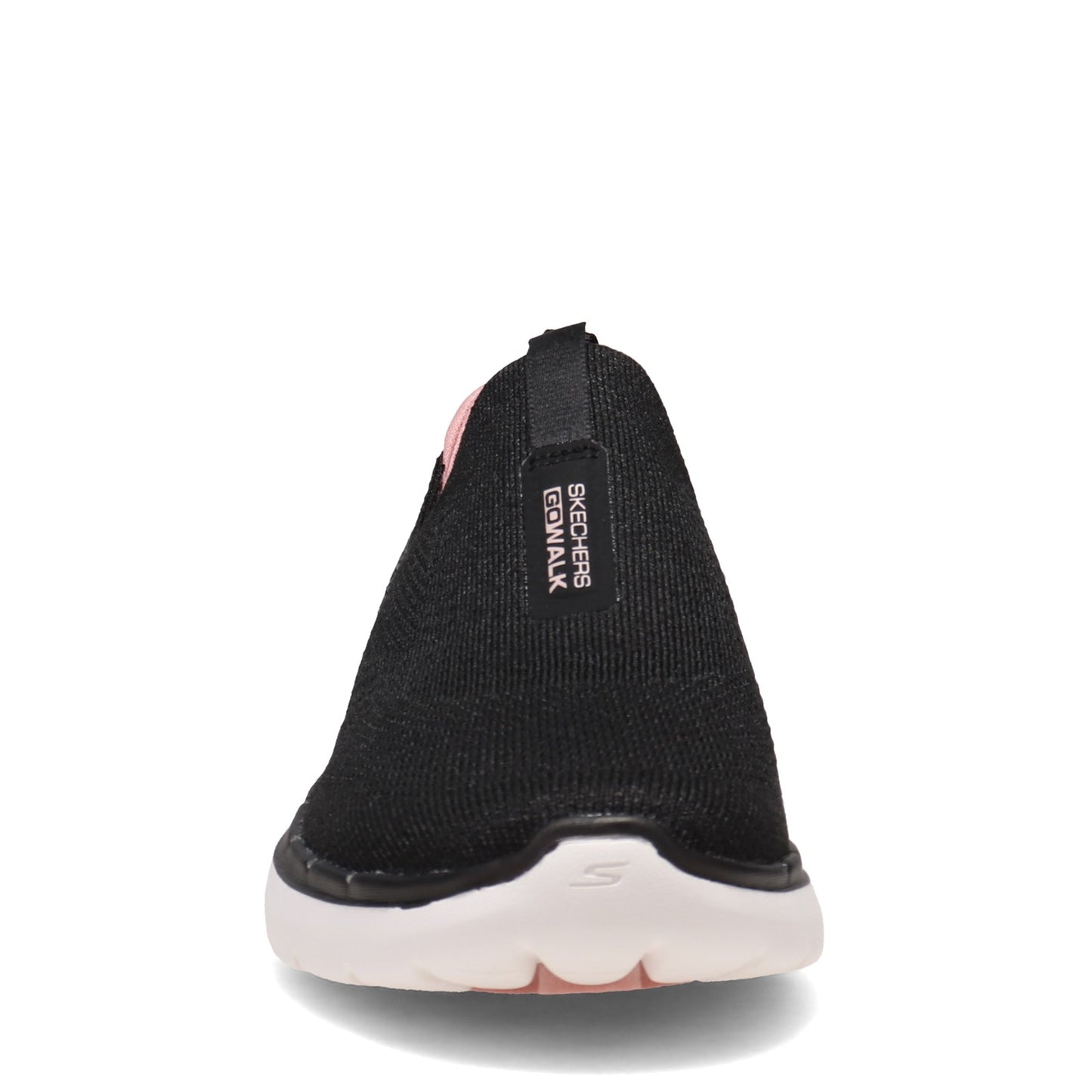 Peltz Shoes  Women's Skechers GOwalk 6 - Glimmering Slip-On - Wide Width BLACK / PINK 124502W-BKPK