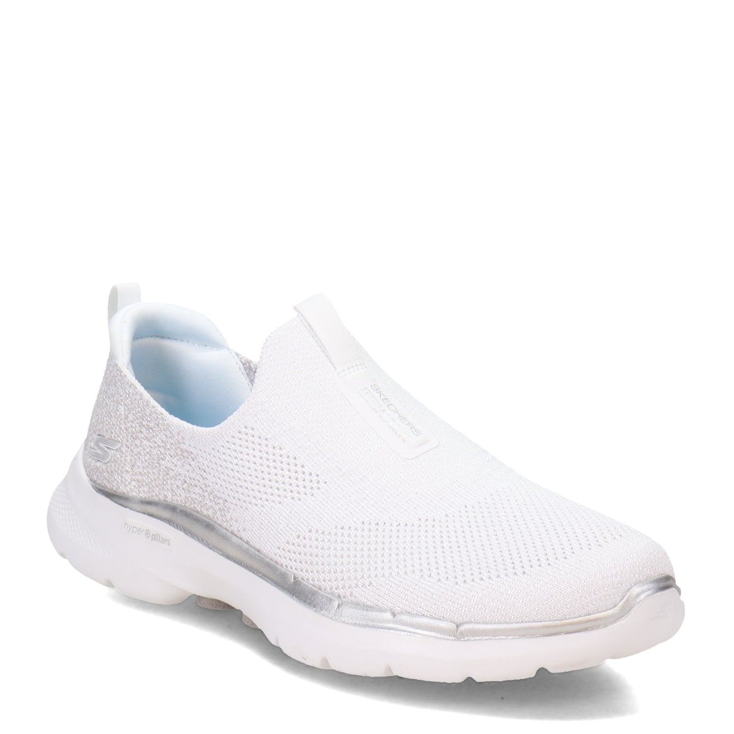 Peltz Shoes  Women's Skechers GOwalk 6 - Glimmering Slip-On WHITE 124502-WHT