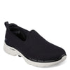 Peltz Shoes  Women's Skechers GOwalk 6 - Clear Virtue Slip-On BLACK WHITE 124505-BKW