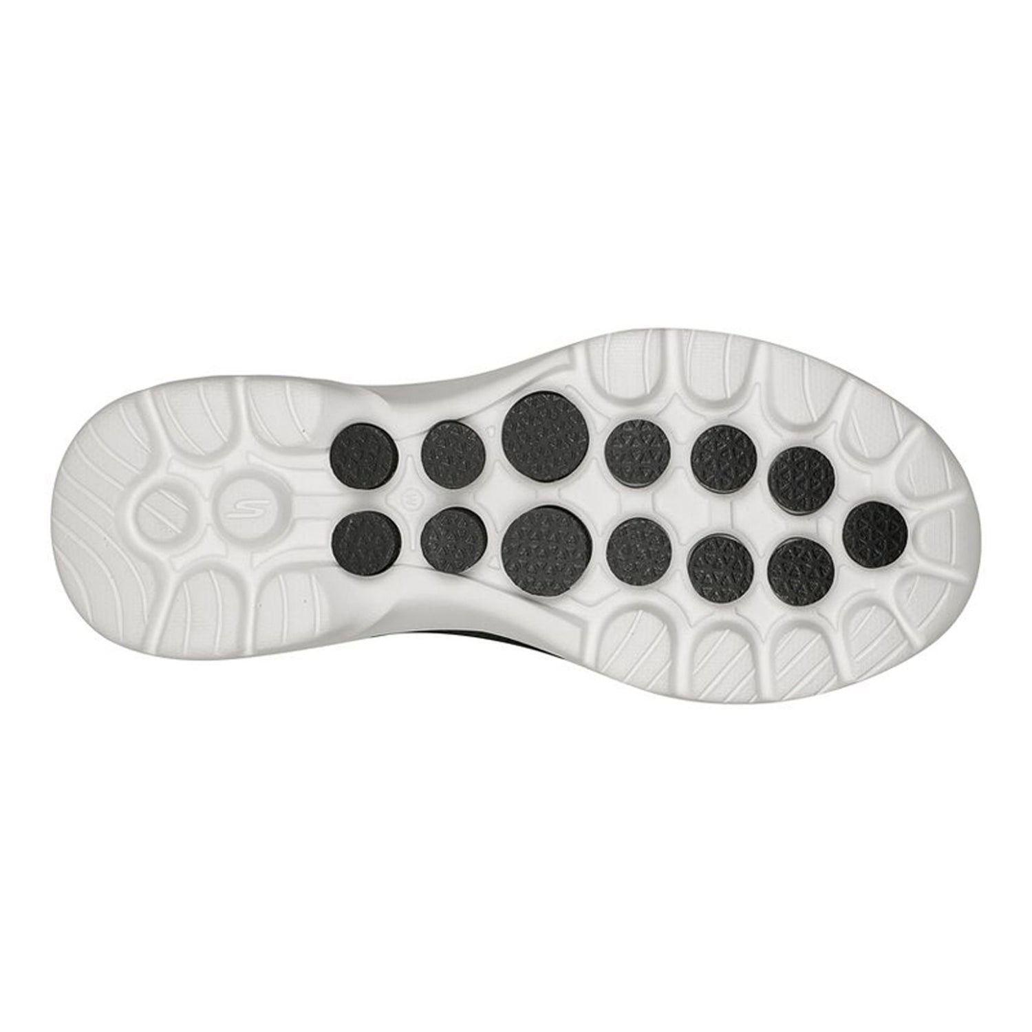 Peltz Shoes  Women's Skechers GOwalk 6 - Clear Virtue Slip-On BLACK WHITE 124505-BKW