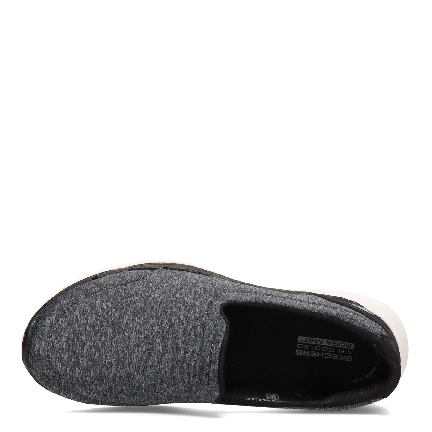Peltz Shoes  Women's Skechers GOwalk 6 - Grand Horizon Slip-On BLACK / WHITE 124507-BKW