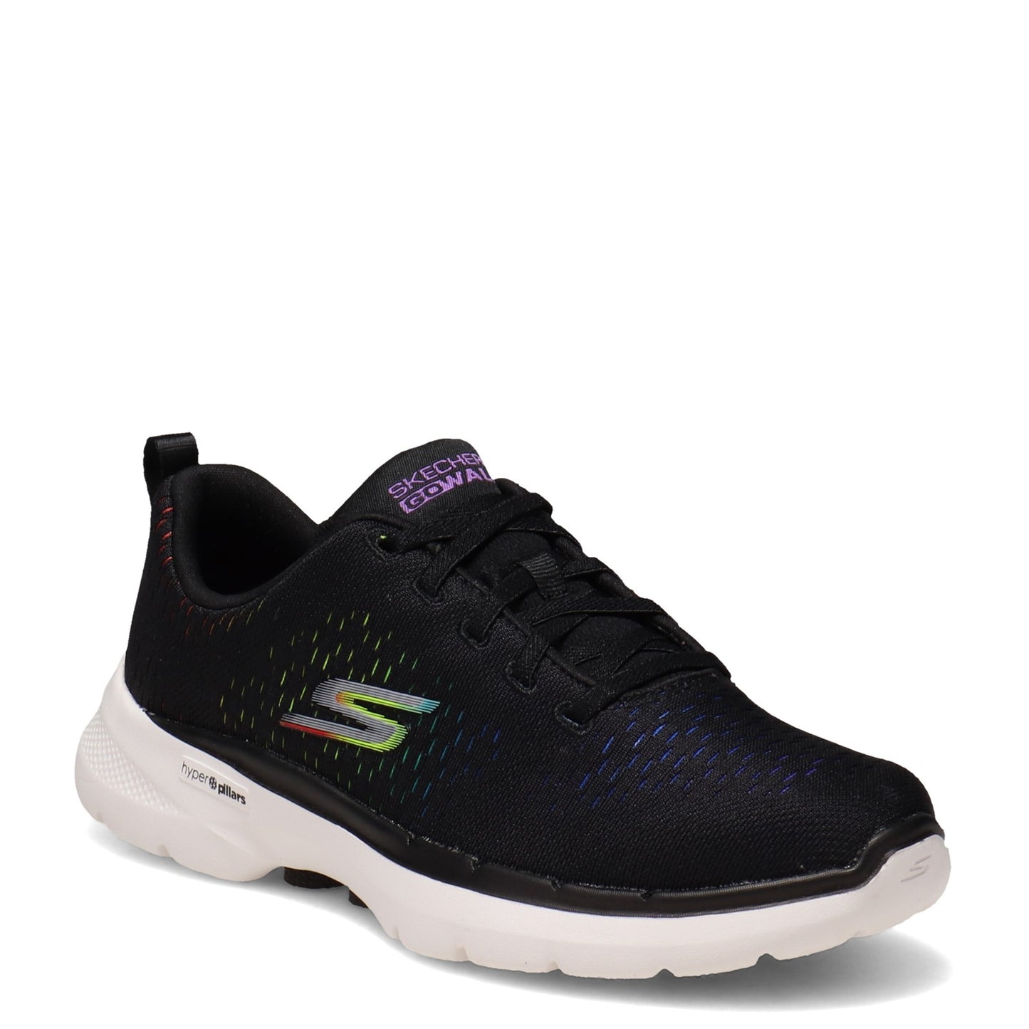 Peltz Shoes  Women's Skechers GOwalk 6 - Vibrant Energy Sneaker BLACK MULTI 124520-BKMT