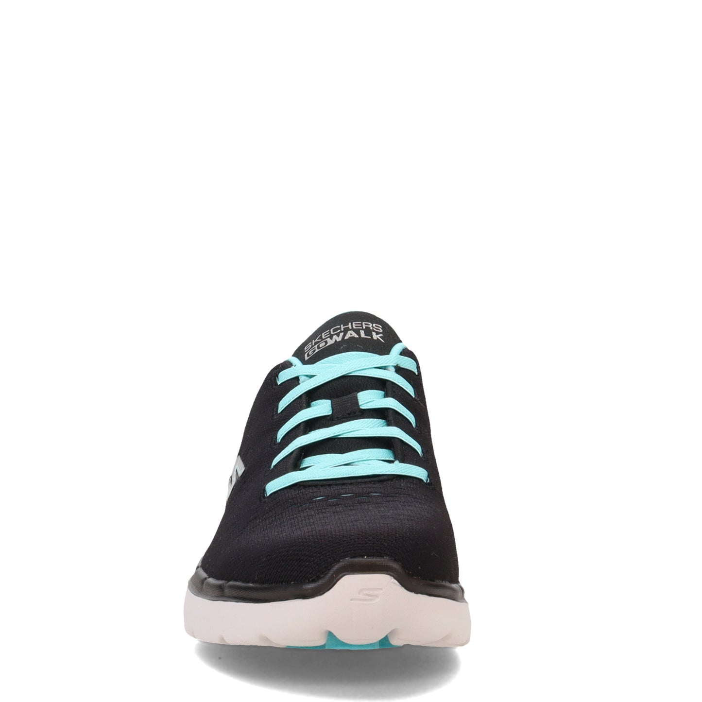 Peltz Shoes  Women's Skechers GO WALK 6 - Adora Walking Shoe BLACK AQUA 124524-BKAQ