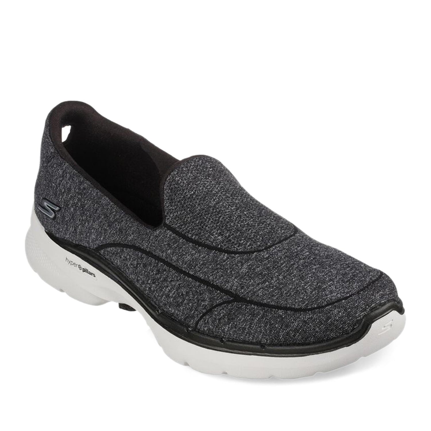Peltz Shoes  Women's Skechers GO WALK 6 - Carice Sneaker BLACK WHITE 124541-BKW