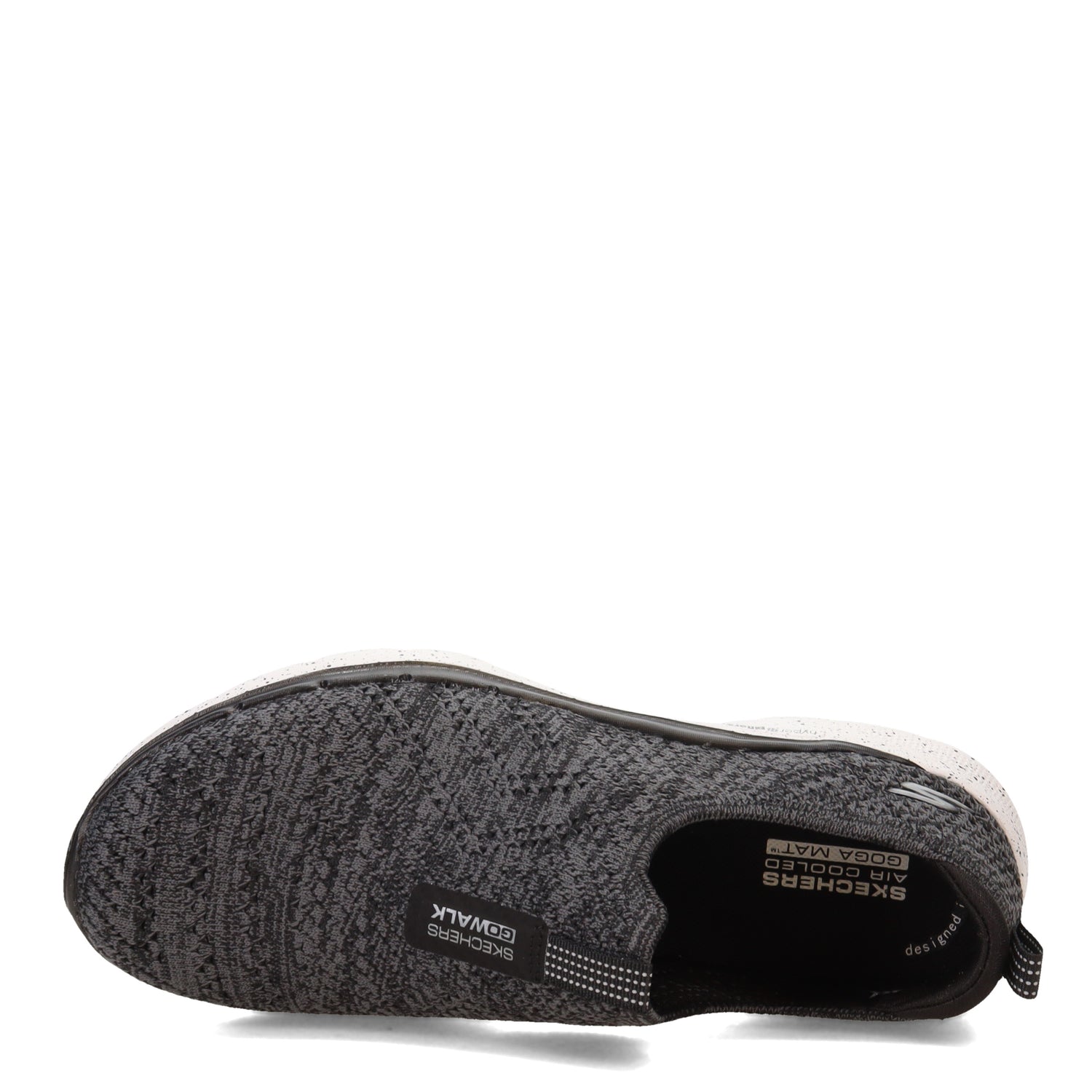 Peltz Shoes  Women's Skechers Go Walk 6- Splendid Day Slip-On BLACK GREY 124558-BKGY