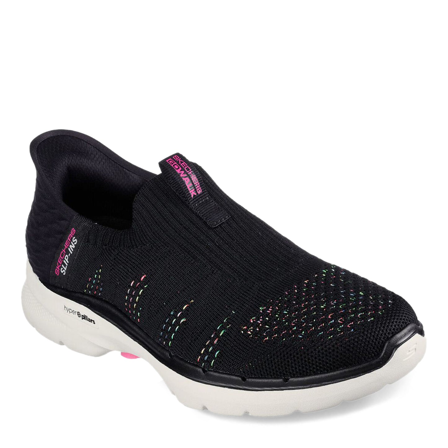 Peltz Shoes  Women's Skechers Slip-ins: GO WALK 6 - Valentina Sneaker BLACK 124566-BKMT