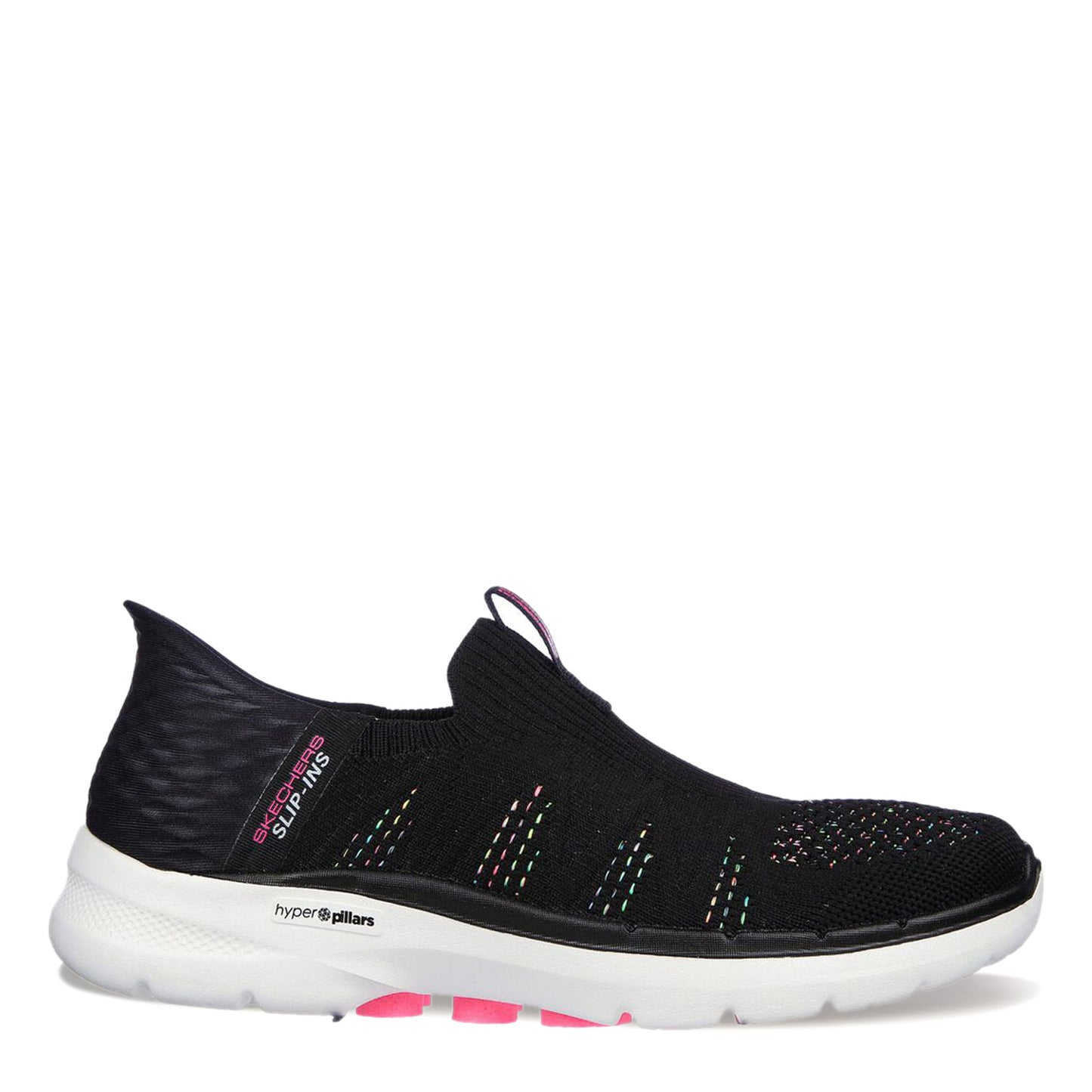 Peltz Shoes  Women's Skechers Slip-ins: GO WALK 6 - Valentina Sneaker BLACK 124566-BKMT