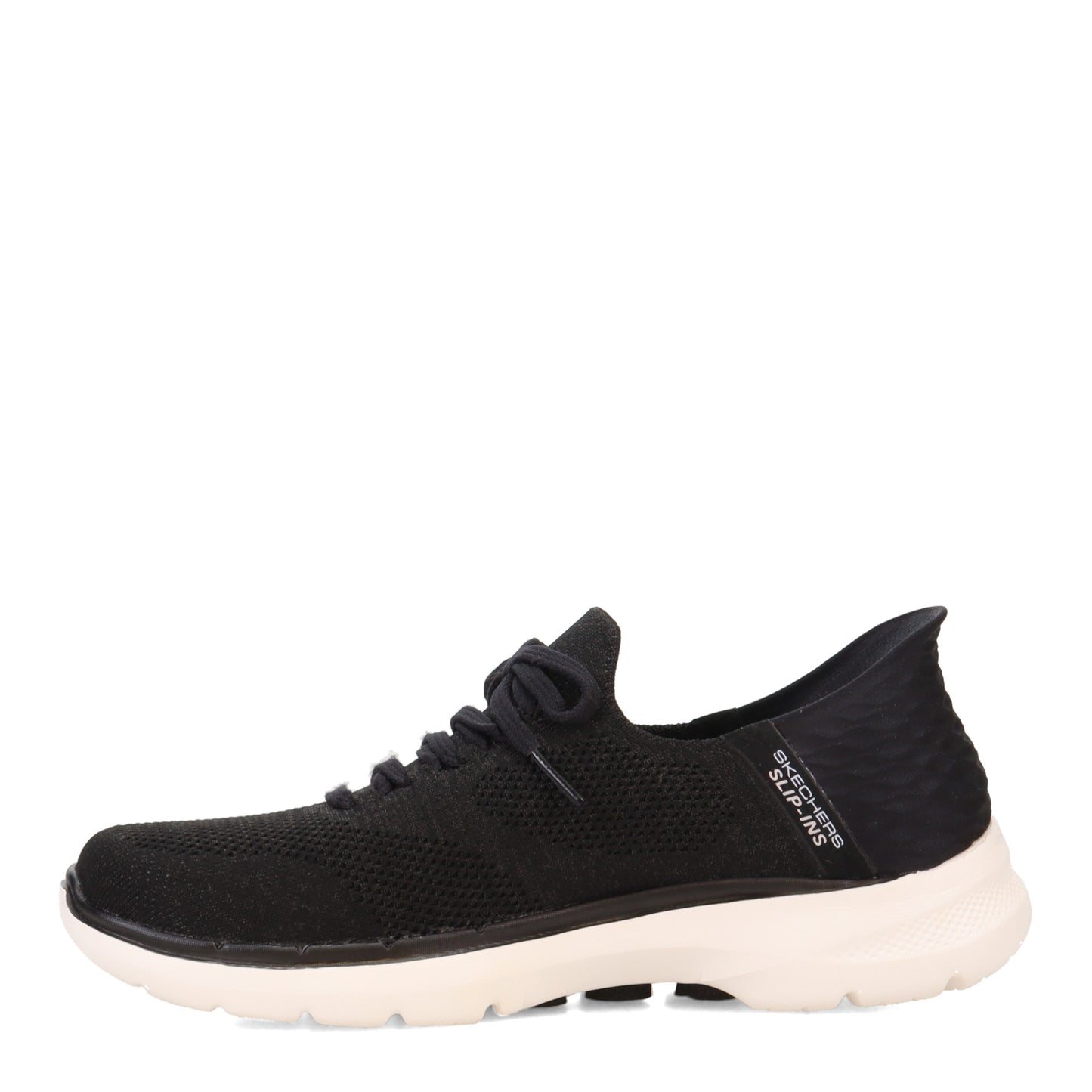 Peltz Shoes  Women's Skechers Slip-ins: GO WALK 6 - Lovely Day Sneaker BLACK / WHITE 124568-BKW