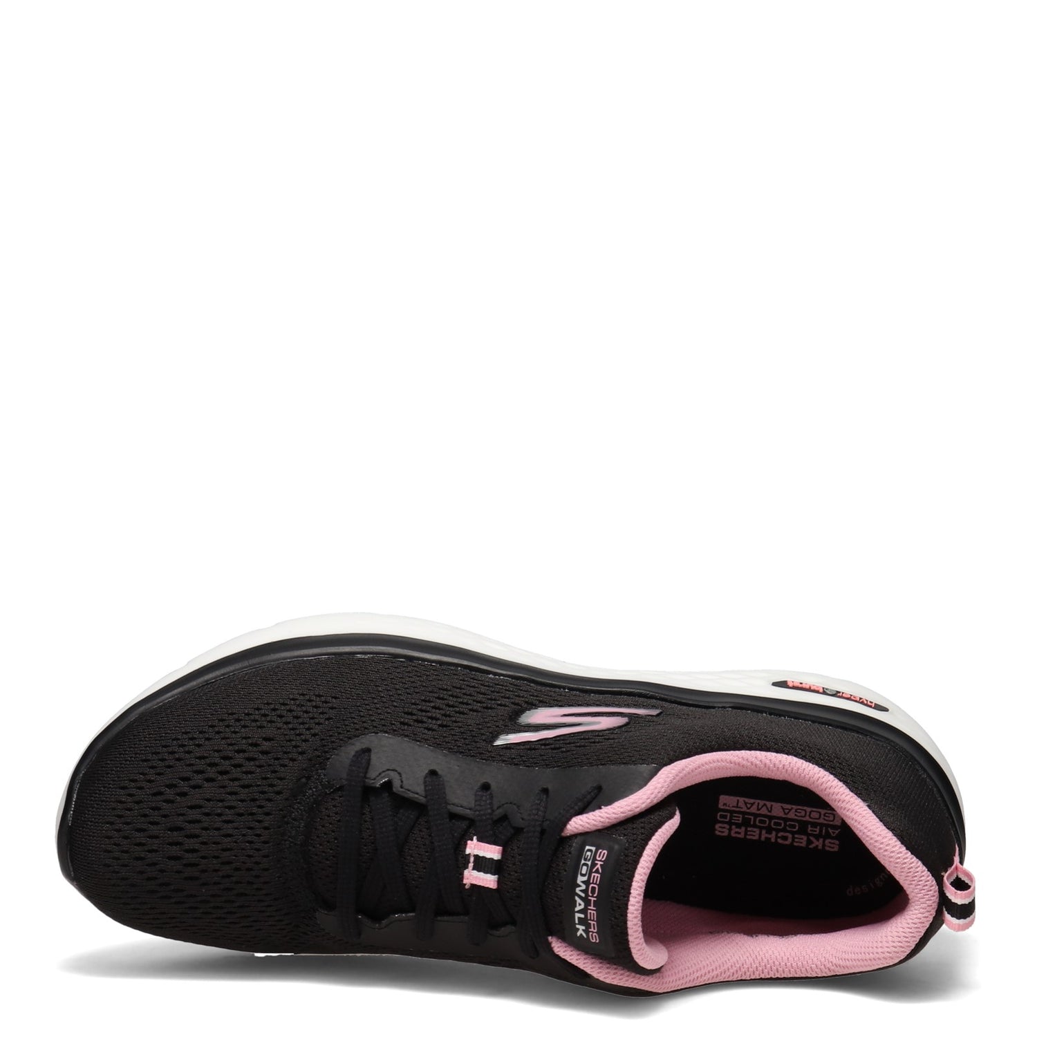 Peltz Shoes  Women's Skechers GOwalk Hyper Burst Walking Shoe BLACK PINK 124578-BKPK