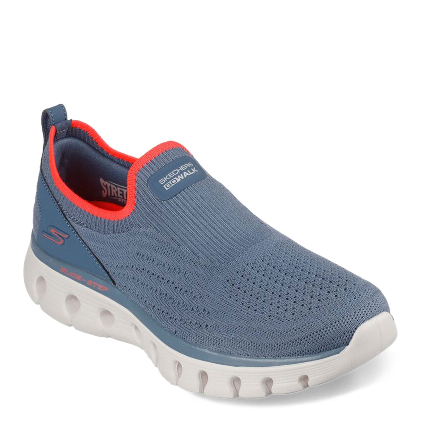 Peltz Shoes  Women's Skechers GO WALK Glide-Step Flex - Dazzling Joy Walking Shoe BLUE ORANGE 124809-BLCL