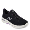 Peltz Shoes  Women's Skechers GO WALK Arch Fit - Crystal Waves Sneaker Black 124882-BKLV