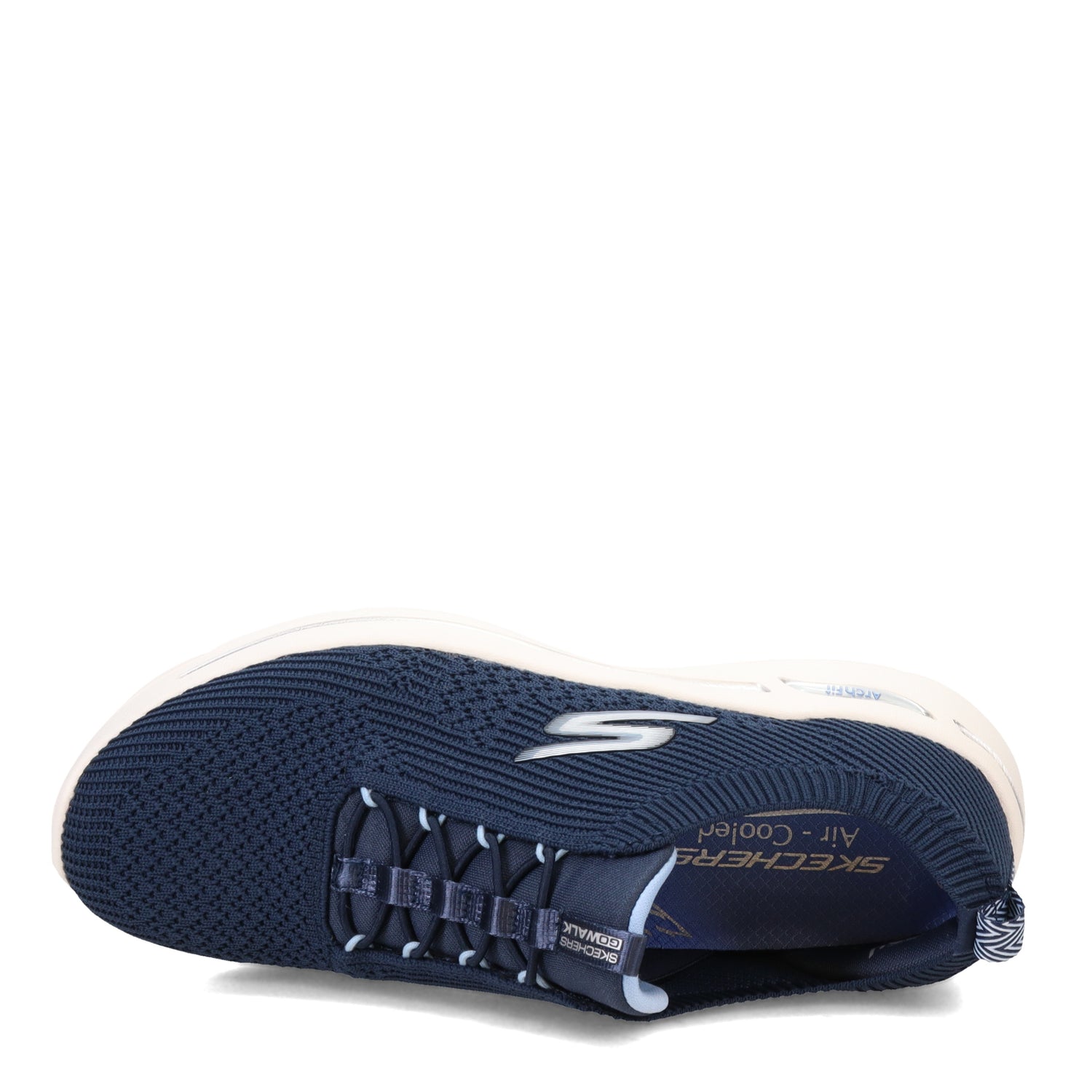 Peltz Shoes  Women's Skechers GO WALK Arch Fit - Crystal Waves Sneaker Navy Blue 124882-NVLB