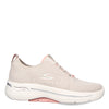 Peltz Shoes  Women's Skechers GO WALK Arch Fit - Crystal Waves Sneaker TAUPE/PINK 124882-TPPK
