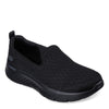 Peltz Shoes  Women's Skechers GO WALK FLEX - Ocean Wind Sneaker - Wide Width Black/Black 124955W-BBK