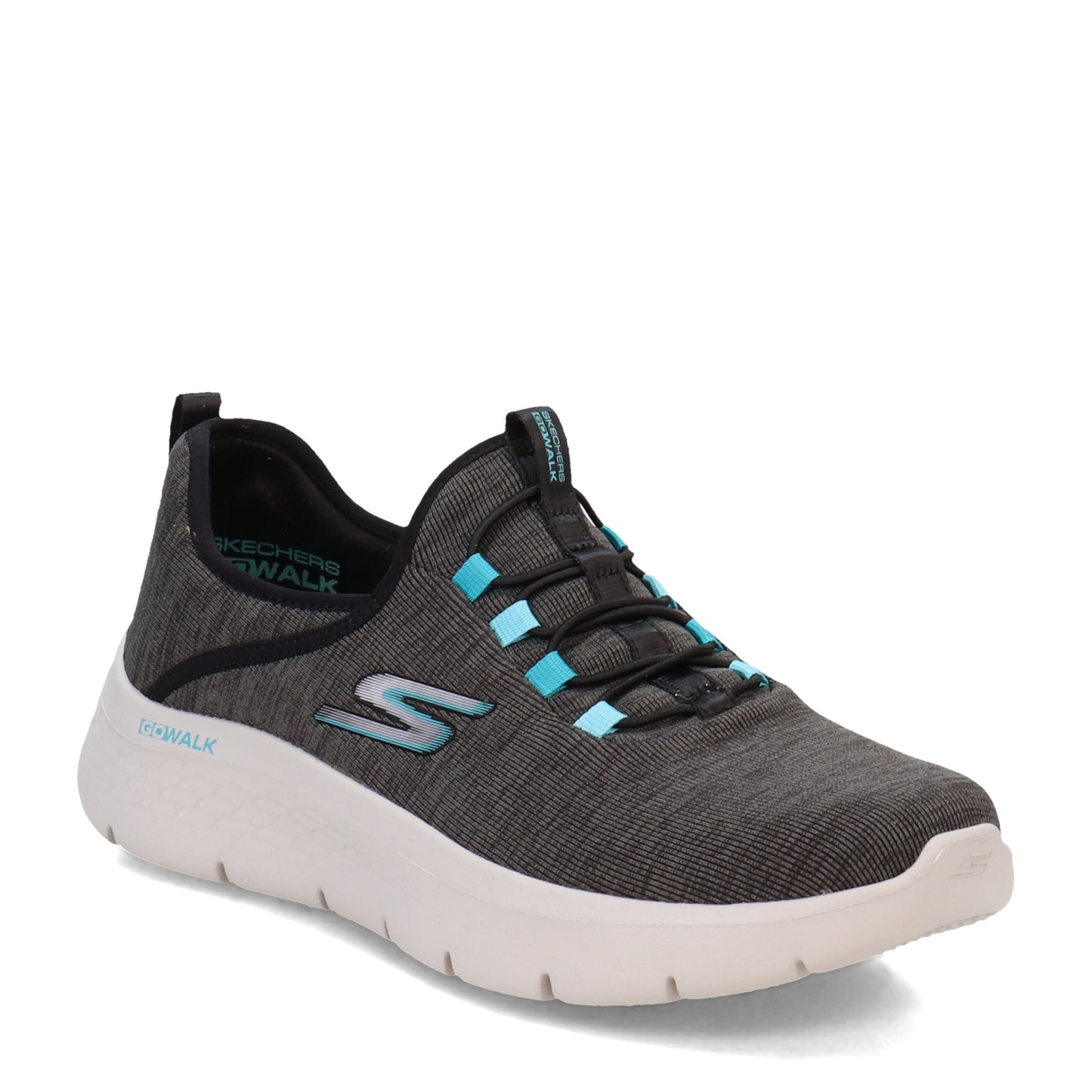 Peltz Shoes  Women's Skechers GO WALK FLEX - Lucy Sneaker BLACK 124956-BLK
