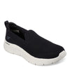 Peltz Shoes  Women's Skechers GO WALK FLEX Slip-On Sneaker BLACK / WHITE 124957-BKW