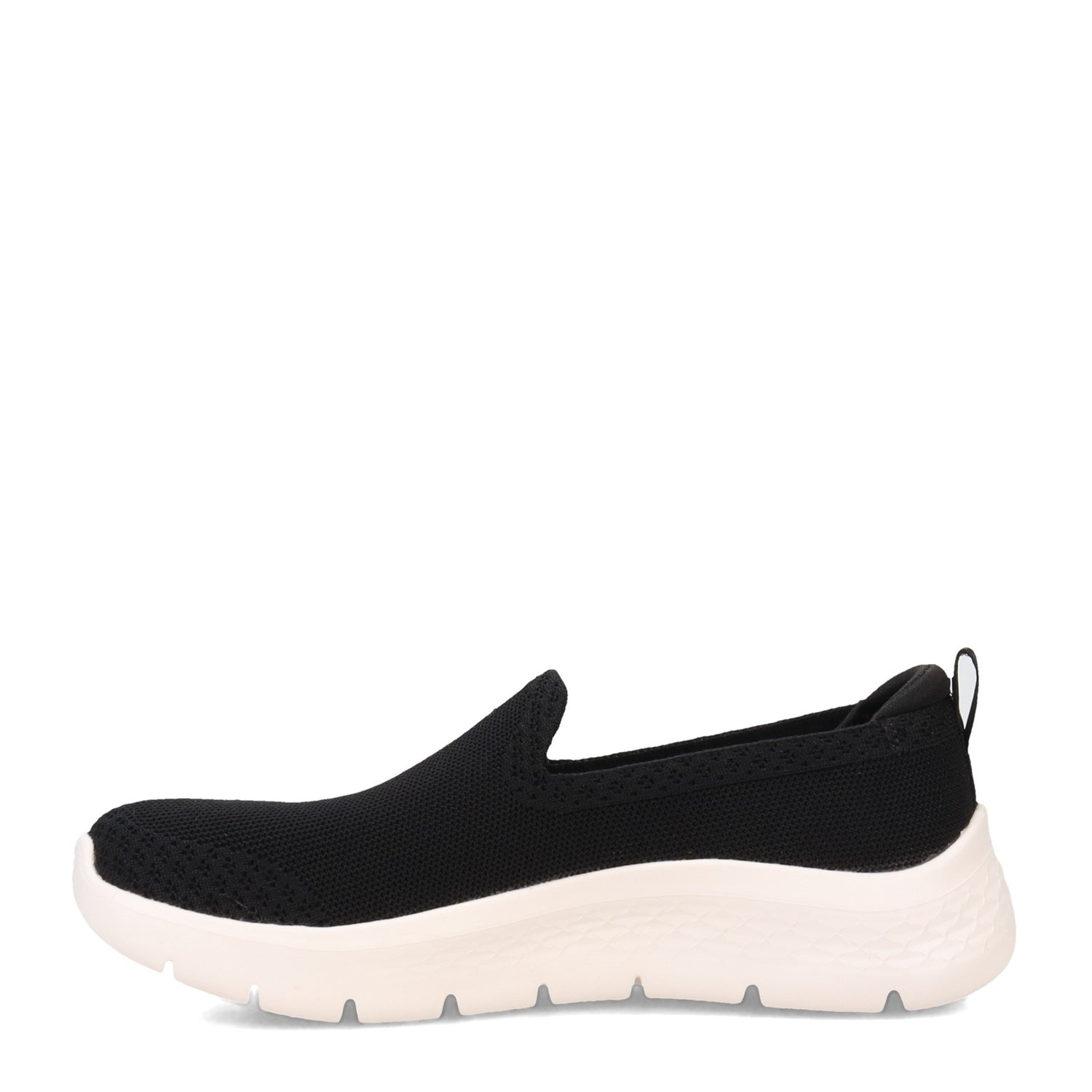 Peltz Shoes  Women's Skechers GO WALK FLEX Slip-On Sneaker - Narrow Width BLACK / WHITE 124957NA-BKW
