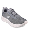 Peltz Shoes  Women's Skechers GO WALK FLEX - Dazzling Smile Sneaker - Wide Width GREY 124959W-GRY