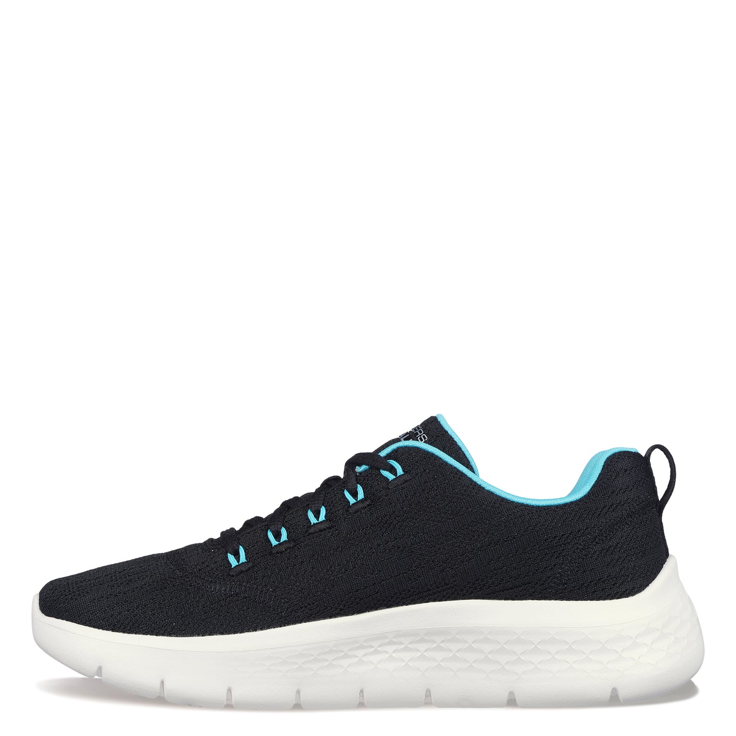 Peltz Shoes  Women's Skechers GO WALK FLEX - Striking Look Walking Shoe BLACK AQUA 124960-BKAQ