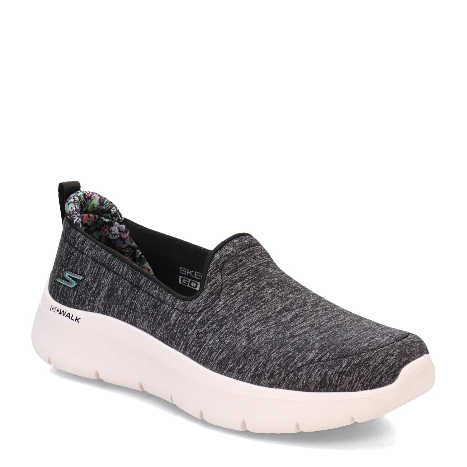 Peltz Shoes  Women's Skechers GO WALK Flex Sneaker - Wide Width BLACK / WHITE 124970W-BKW