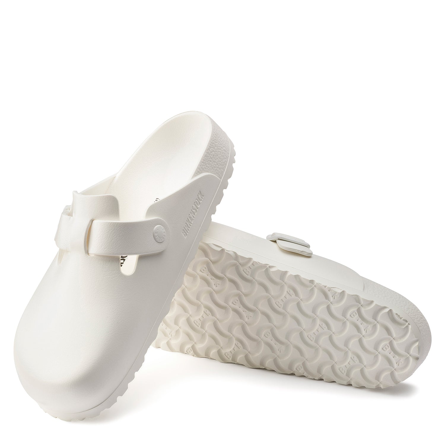 Peltz Shoes  Women's Birkenstock Boston Essentials EVA Clog – Narrow Fit WHITE 127133 N