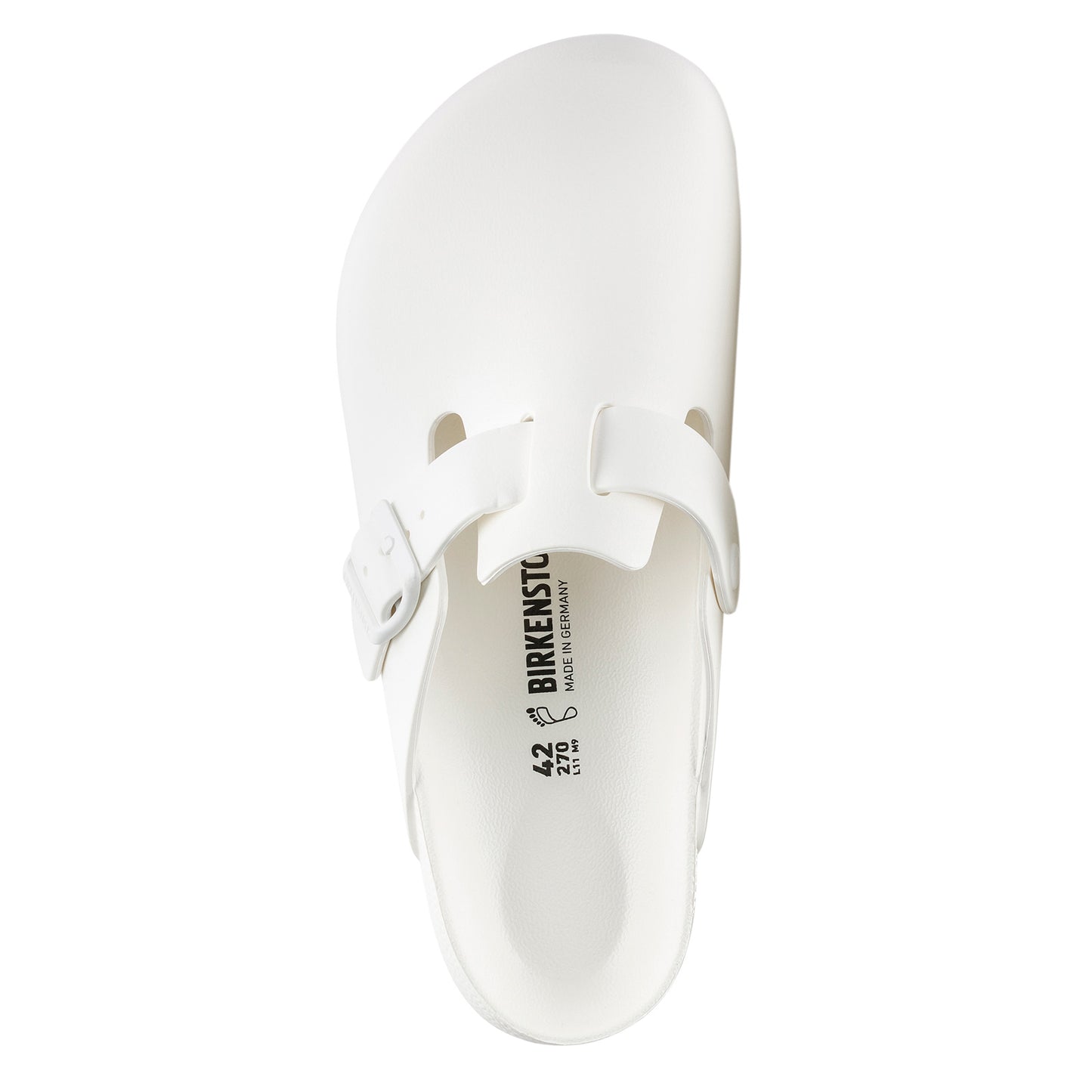 Peltz Shoes  Women's Birkenstock Boston Essentials EVA Clog – Narrow Fit WHITE 127133 N