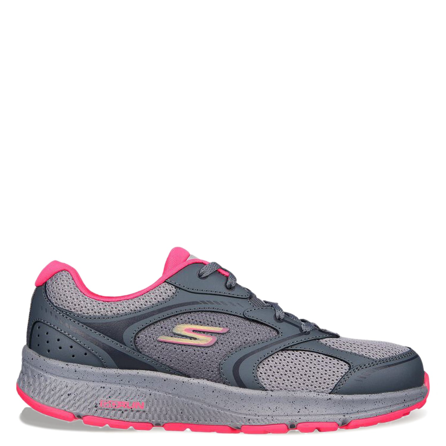 Peltz Shoes  Women's Skechers GO RUN Consistent - Vivid Horizon Running Shoe - Wide Width GREY PINK 128285W-GYPK