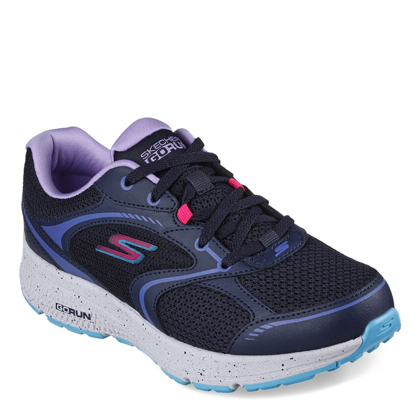Peltz Shoes  Women's Skechers GO RUN Consistent - Vivid Horizon Running Shoe - Wide Width Navy/Lavender 128285W-NVLV