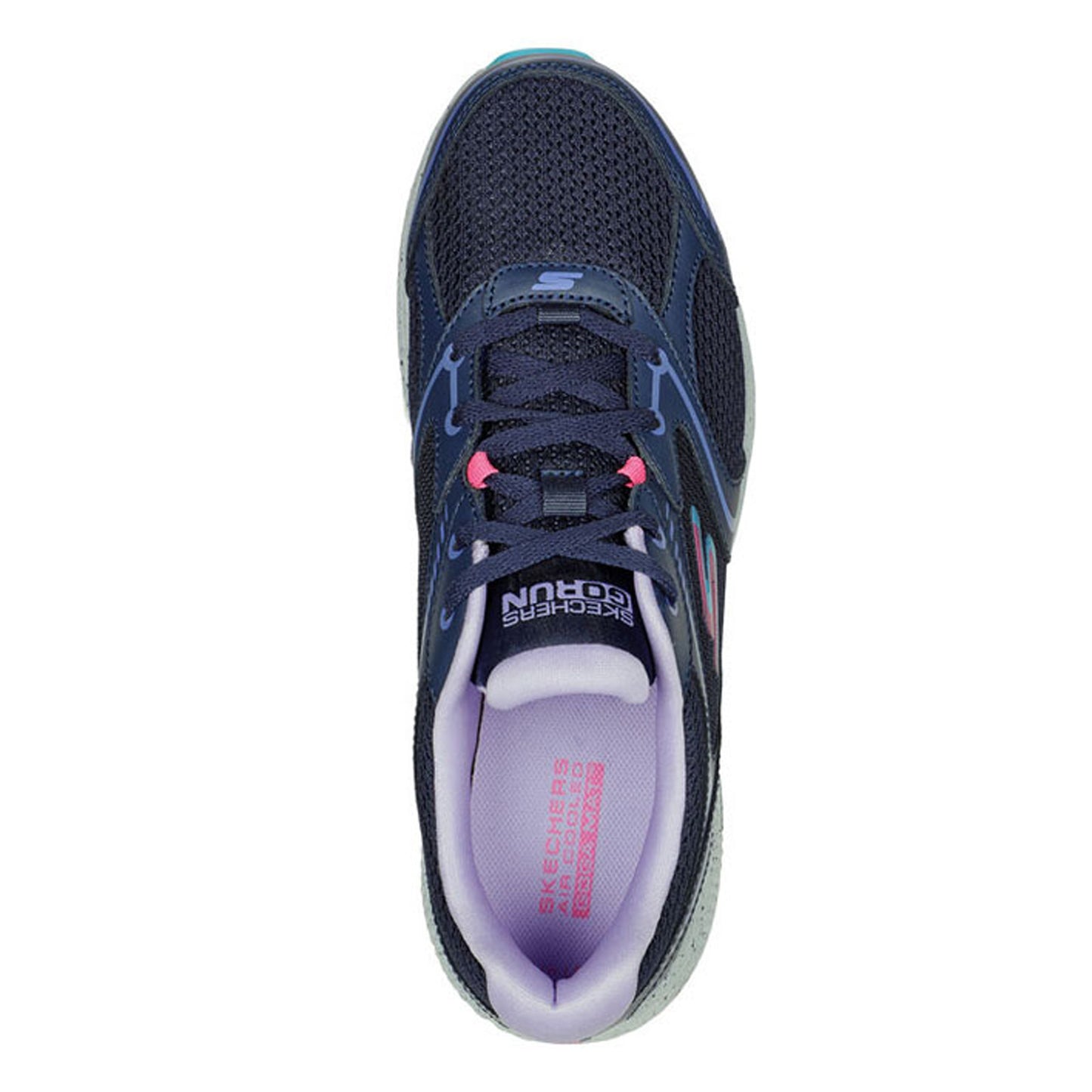 Peltz Shoes  Women's Skechers GO RUN Consistent - Vivid Horizon Running Shoe - Wide Width Navy/Lavender 128285W-NVLV