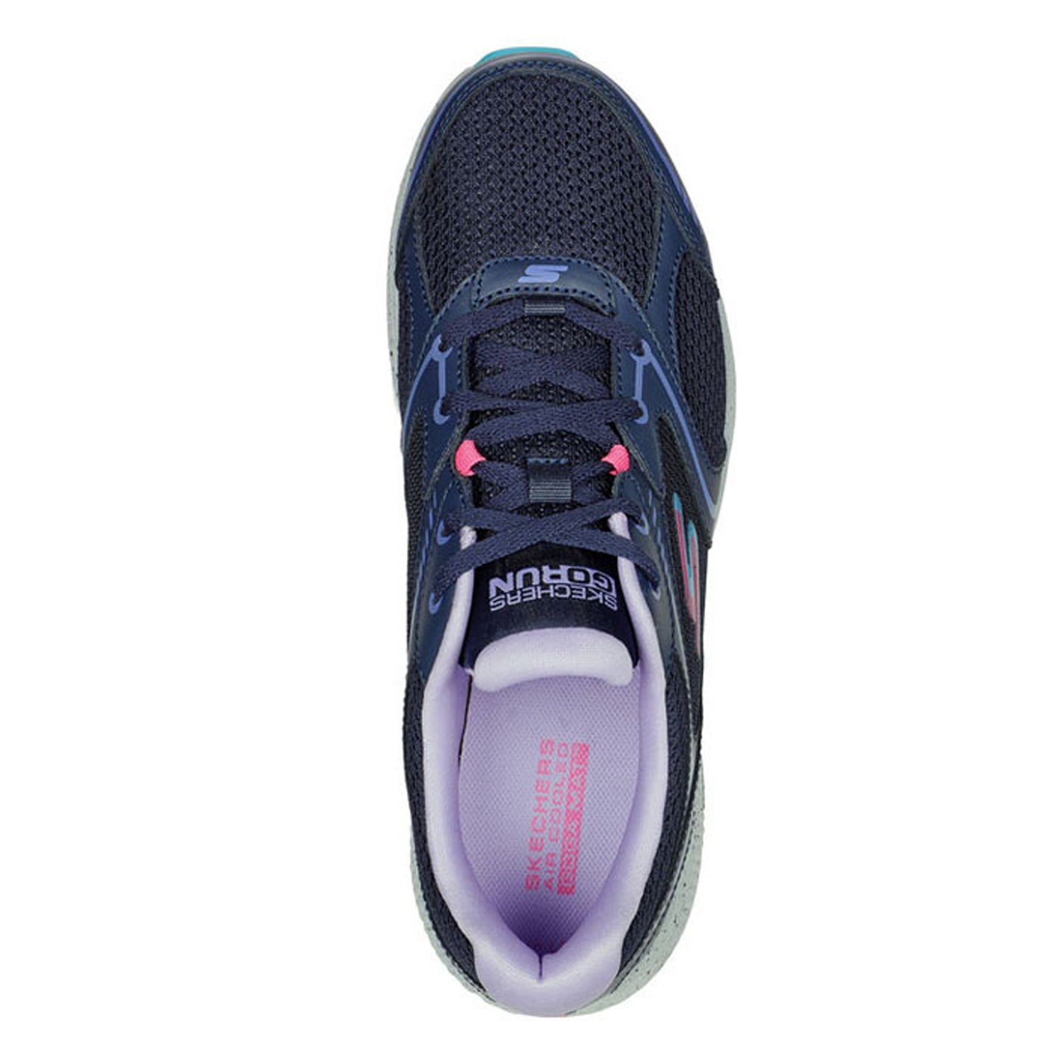 Peltz Shoes  Women's Skechers GO RUN Consistent - Vivid Horizon Running Shoe - Wide Width Navy/Lavender 128285W-NVLV