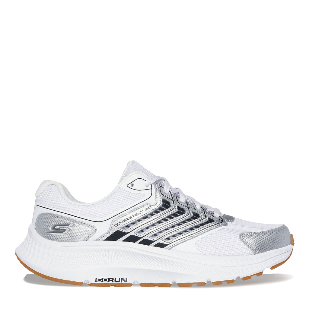 Women's Skechers Go Run Consistent 2.0 - Aragon Sneaker WHITE/SILVER/BLACK 128628-WSBK
