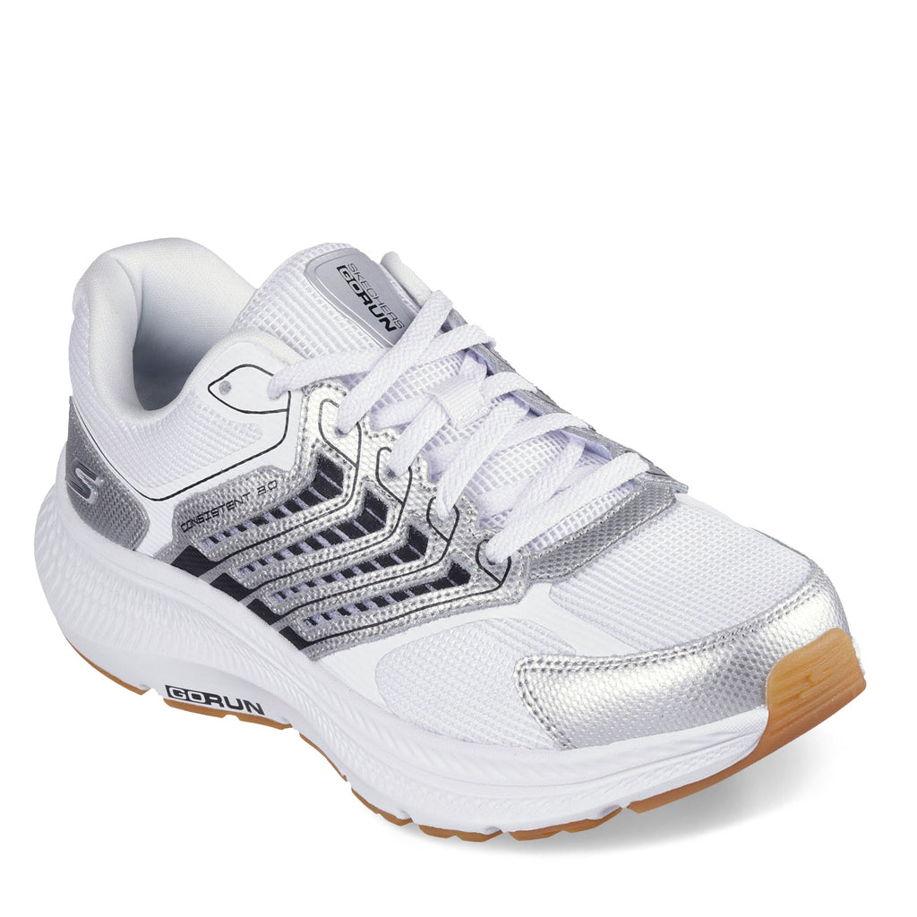 Women's Skechers Go Run Consistent 2.0 - Aragon Sneaker WHITE/SILVER/BLACK 128628-WSBK