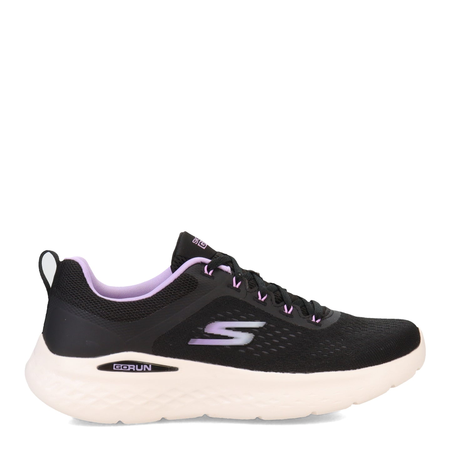 Peltz Shoes  Women's Skechers GO RUN Lite Running Shoe BLACK WHITE PURPLE 129423-BKPR
