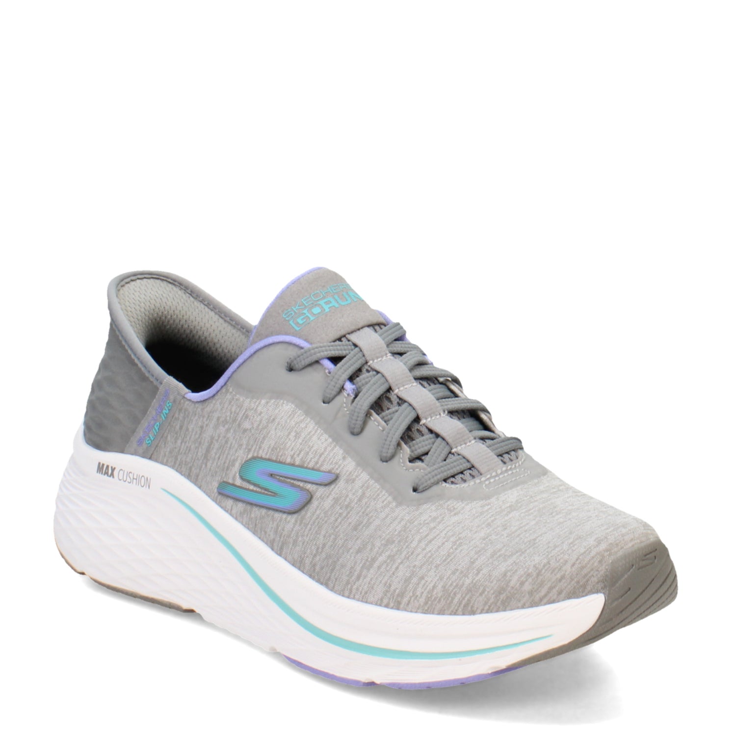 Peltz Shoes  Women's Skechers Slip-ins: Max Cushioning Elite – Prevail Sneaker Gray/Blue 129616-GYBL