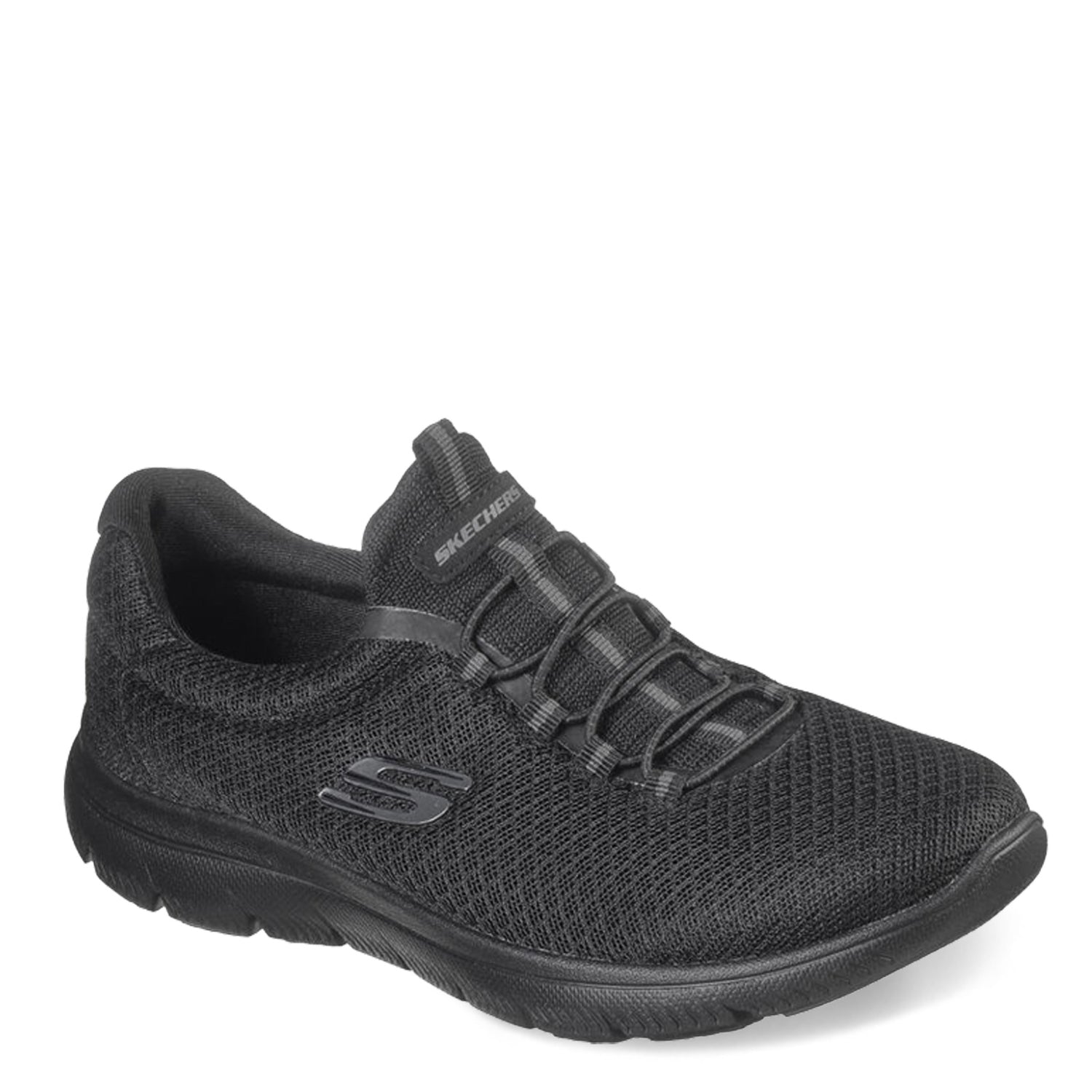 Peltz Shoes  Women's Skechers Summits Slip on Sneakers BLACK 12980-BBK