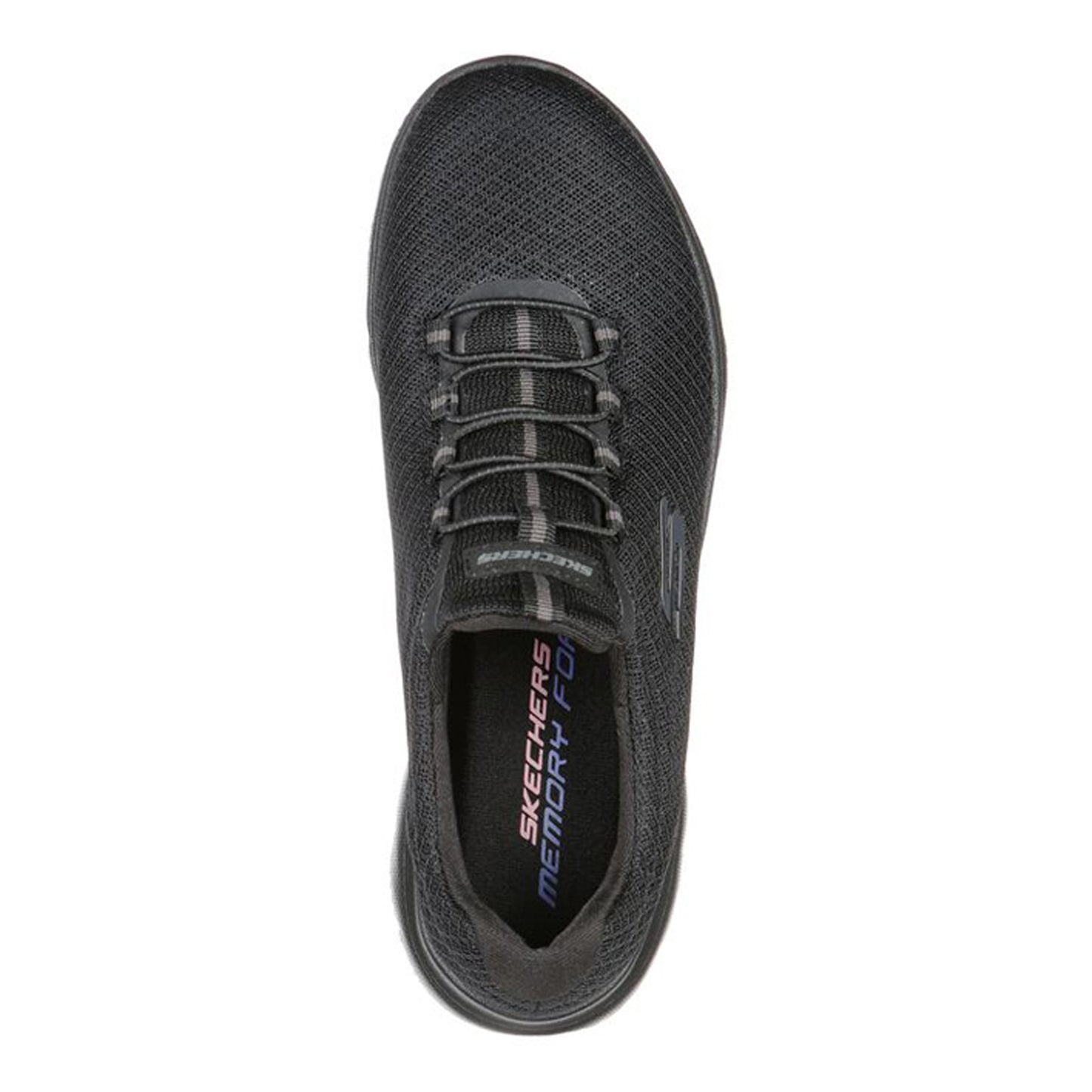 Peltz Shoes  Women's Skechers Summits Slip on Sneakers BLACK 12980-BBK
