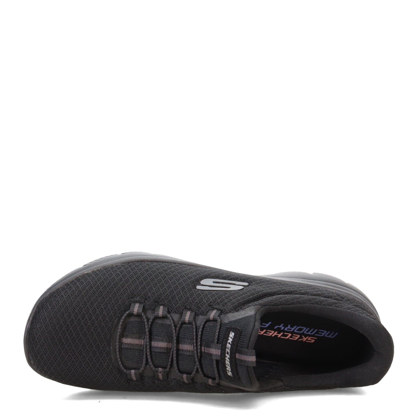 Peltz Shoes  Women's Skechers Summits Slip on Sneakers BLACK 12980-BBK