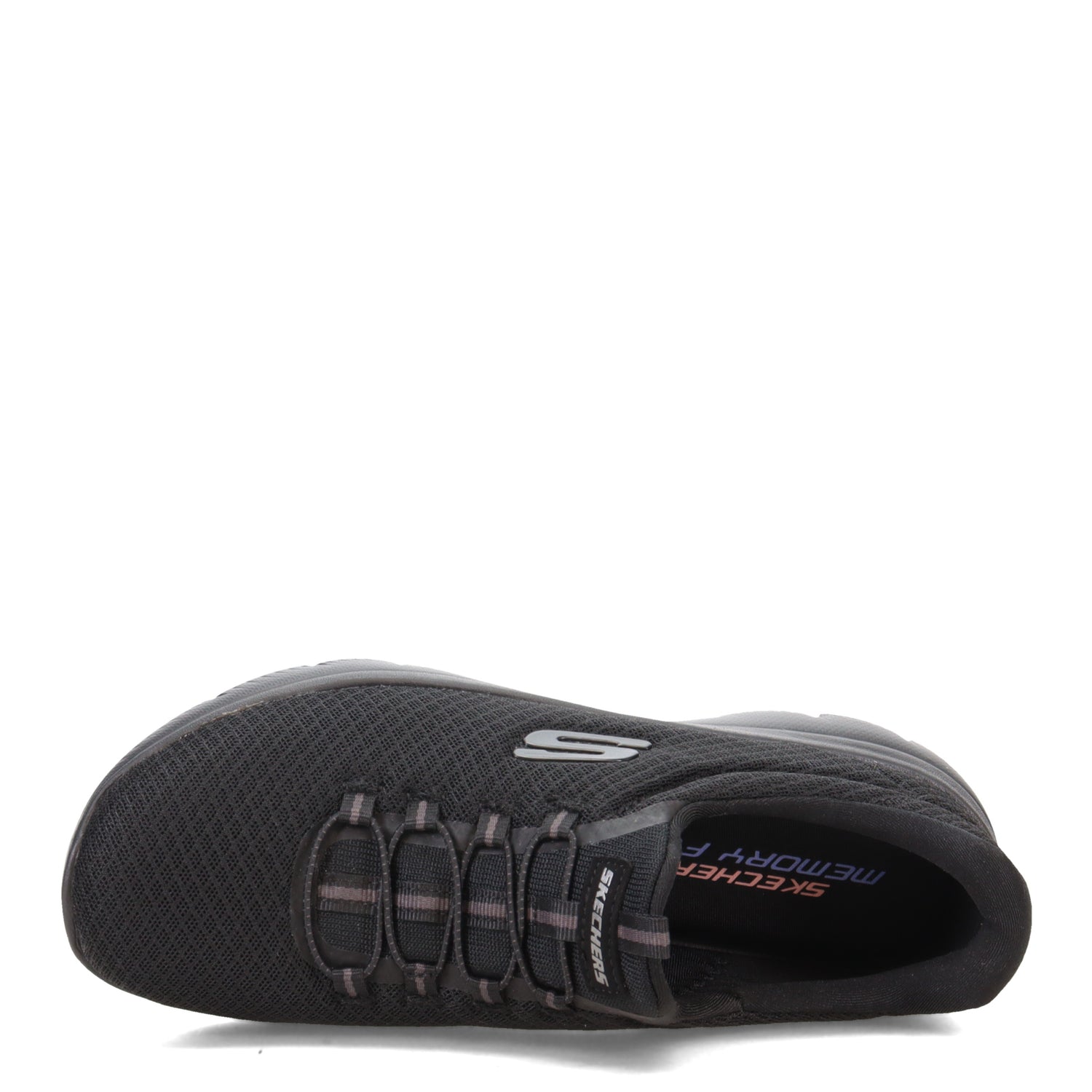 Peltz Shoes  Women's Skechers Summits Slip on Sneakers BLACK 12980-BBK